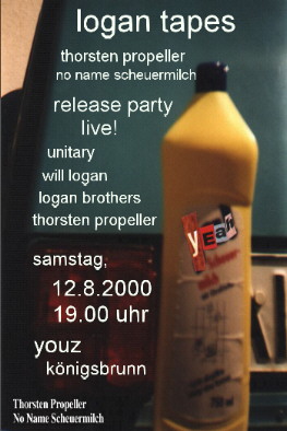 Der Einladungsflyer zur Release-Party, deren Besetzung sich jedoch ziemlich reduzierte. Nach einem spontanen Eröffnungssong von Jesus Jackson und die grenzlandreiter, die als Besucher anwesend waren, spielte Thorsten Propeller.